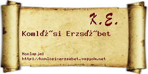 Komlósi Erzsébet névjegykártya