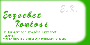 erzsebet komlosi business card