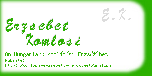 erzsebet komlosi business card